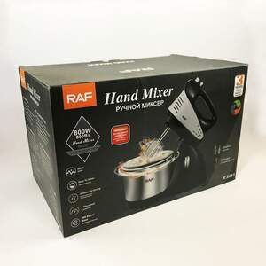 Миксер ручной на кухню RAF R 6661 стационарный с вращающейся чашей 2 литра 800W